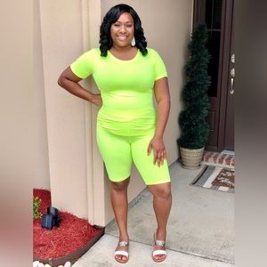 Neon green two piece set